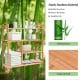 Four-tier bamboo storage shoe rack with slatted design, ideal for entryway or hallway, holds up to 44lbs.