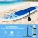 10-foot inflatable stand up paddle board with non-slip EVA deck, adjustable paddle, and durable PVC material for water.