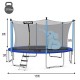 15-foot outdoor trampoline with safety enclosure net, 375 lbs capacity, ideal for backyard fun and exercise.