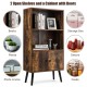 2-tier retro bookcase with 2 open shelves and a cabinet, featuring a rustic design for living room or office storage.