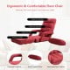 Red folding lazy floor chair with armrests, adjustable back support, and removable pillow for comfortable lounging.