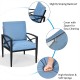 Single sofa from the 4-piece patio furniture set, featuring a cushioned seat and ergonomic backrest for outdoor comfort.