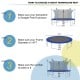 14Ft trampoline safety enclosure net with double-headed zipper and durable PE material for all-round protection.