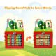 5-in-1 wooden activity cube toy featuring colorful animal patterns and multiple games for early learning and fun.