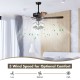 50-inch noiseless ceiling fan light with explosion-proof glass lampshades, featuring 3 speeds and reversible blades for.