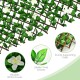 Expandable faux ivy privacy screen fence panel with white flowers, featuring sturdy willow trellis for enhanced.
