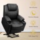 Electric power lift recliner chair in black with massage features, lumbar heating, and USB charging port for ultimate.