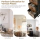 Freestanding vertical dresser in rustic brown with 3 drawers and 3 shelves, ideal for living room, bedroom, or study.