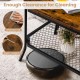 2-tier industrial coffee table with rustic brown octagonal top and metal mesh shelf, ideal for living room storage.
