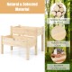2 Tier Wooden Elevated Planter Box made of solid fir wood with drainage holes, perfect for patio or balcony gardening.