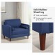 Accent oversized linen club armchair with rubber wood legs, featuring a wide seat and free side pillows for comfort.