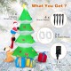 7 feet inflatable Christmas tree featuring Santa Claus and a dog, with LED lights, for festive outdoor decoration.