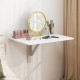 Wall-mounted drop-leaf table in sleek white finish, perfect for small spaces, folds flat for efficient storage.