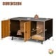 Cat litter box enclosure in brown with double doors, divider, and scratching pad for a stylish and functional pet space.