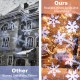 Outdoor Waterproof Christmas Snowflake LED Projector Lights creating realistic snow scenes with remote control for.