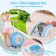 Kids luggage set featuring a 14" blue hardside spinner suitcase and 10" backpack, perfect for young travelers.