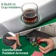 Close-up of the padded armrest and built-in cup holder on the 8 Players Texas Holdem Poker Table for comfortable.