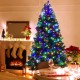 7.5 feet pre-lit artificial spruce Christmas tree with 550 multicolor lights, creating a warm festive ambiance in the.