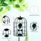 Squirrel-proof caged tube bird feeder with sturdy iron cage, transparent PC tube, and four feeding ports for outdoor.