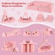 Modular 8-piece kids play couch set in pink, featuring soft suede cover for versatile building and imaginative play.
