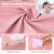 Detail of the pink suede fabric with zippered cover and hook & loop fastener for the kids play couch foam set.