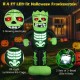 8.4 ft tall Halloween inflatable Frankenstein with glowing red eyes and illuminated rib cage, perfect for spooky.