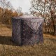 Portable deer hunting blind in camo pattern, featuring durable weatherproof material and 360° visibility for effective.