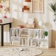 8-cube white bookshelf with decorative items, showcasing organized storage for living rooms and studies.