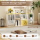8-cube bookshelf in white with wide countertop, ideal for organizing books and decor in living rooms or bedrooms.