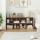8-cube bookcase in natural finish with decorative items, perfect for organizing books and decor in any room.