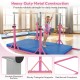 Double horizontal bars in pink with adjustable height and width, designed for kids' gymnastics training at home.