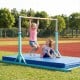 Children practicing on the 8 FT double horizontal bars with adjustable heights, suitable for home gyms and schools.