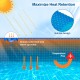 8 feet round solar pool cover with bubble design, made of durable PE material, retains heat and reduces evaporation.