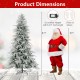 8-foot snow-flocked artificial Christmas tree with warm white LED lights, featuring a foldable metal base for easy.