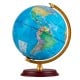 8-inch illuminated world globe with HD map and wooden stand, ideal as a night light and educational tool.