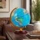 Illuminated 8-inch world globe lamp with blue HD map and wooden stand, ideal for decoration and learning.