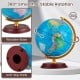 8-inch illuminated world globe with a wooden stand, featuring clear HD map and smooth 360° rotation for educational use.