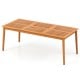 Rectangular acacia wood dining table for 8 with umbrella hole, perfect for outdoor gatherings on the patio.