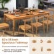 Rectangular acacia wood dining table, 80 x 35 inches, seats 8, perfect for outdoor gatherings with umbrella hole.