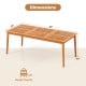 Rectangular acacia wood dining table with umbrella hole, dimensions 80"x35"x30", seats 8 for outdoor gatherings.