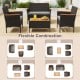 Flexible arrangement of the 8 Piece Patio Wicker Sofa Set, showcasing two loveseats and a coffee table, ideal for.