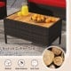 Stylish coffee table with acacia wood tabletop and PE rattan, perfect for outdoor patio use and relaxation.