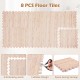8 pieces of EVA foam floor tiles with wood texture, featuring interlocking joints and cuttable design for customizable.