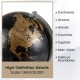 8" modern decorative tabletop globe featuring detailed geographic features and a polished black and golden finish for.