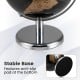 Stable base of the 8" world globe with anti-slip pad, featuring a polished black and silver finish for elegant decor.