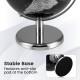 Stable base of the 8" world globe with anti-slip pad, featuring a polished silver finish for elegant tabletop display.