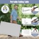 Portable 8 ft folding table with HDPE tabletop, carrying handle, and joint lock, ideal for picnics and camping.