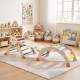 Colorful 8-in-1 foldable climbing toys for toddlers, featuring a balance bridge and stable beech wood bars for safe play.