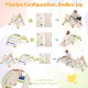 Colorful 8-in-1 foldable climbing toys for toddlers, featuring a rocket theme and stable beech wood for safe play.