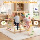 Colorful 8-in-1 foldable indoor jungle gym for kids featuring climbing, swing, and monkey bars for exercise and fun.